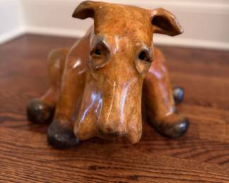 Cast Concrete Dog Painted & Glazed. Measures 15" W x 10" H. Photo 1 of 3. 