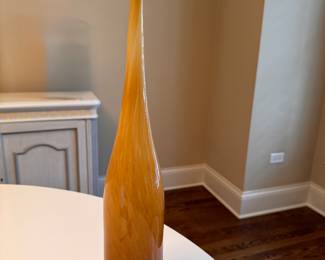 Studio Art Glass Vases Signed by Artist. Tall Measures 19" H; Small Measures 15" H. Photo 4 of 5. 