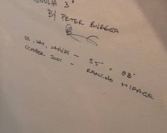 "Magnolia 3" Peter Burega. Oil & Wax on Canvas. Circa 2001. Measures 88" W x 55" H. Photo 2 of 2. 