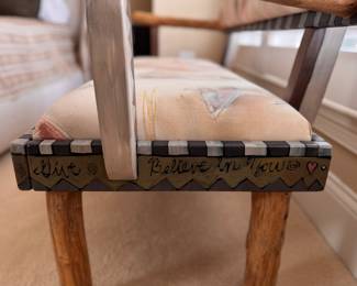 Sticks & Objects Art & Furniture Upholstered Bench. Measures 58" W x 24" D with 18" Seat Height. Photo 4 of 5. 