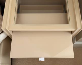 Pair of Eric Brand Bedside Tables with Pull Out Tray. Each Measures 24" W x 18" D x 20" H. Photo 3 of 4. 