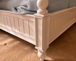 Crate & Barrel-Style Bead Board King Bed Frame. Pictured With Mattress, Sferra & Serena & Lily Bedding. Measures 86" W x 90" D x 50" H. Photo 3 of 3. 