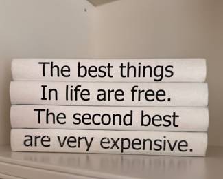 Coco Chanel Quote on a Set of 4 Books. 