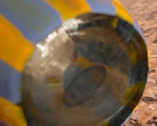 MacKenzie-Childs Circus Glass Vase with Gold Dots. Photo 2 of 2. 