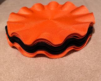 Orange and Black Ruffle Edge Placemats. Photo 2 of 2. 