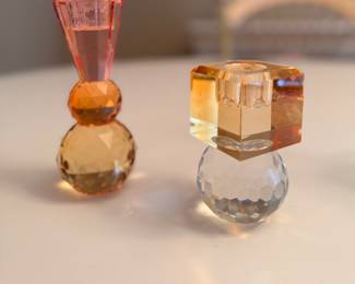 Colored Glass Candle Holders. Photo 3 of 6. 