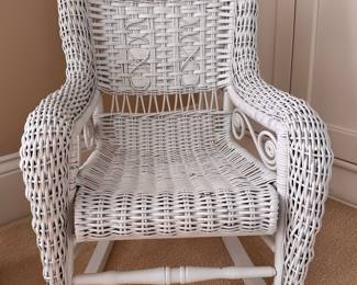 Child's White Wicker Rocker. Photo 1 of 2. 
