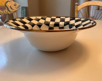 MacKenzie-Childs Courtly Check Enamel Bowls - 2 Available. Each Measures 12" D x 5" H. Photo 2 of 2. 