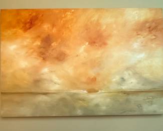 "Magnolia 3" Peter Burega. Oil & Wax on Canvas. Circa 2001. Measures 88" W x 55" H. Photo 1 of 2. 