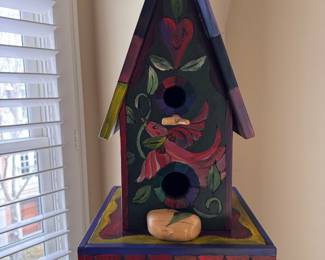 Sticks & Objects Bird House. Base Measures 18" x 18" & 64" H. Photo 2 of 4. 