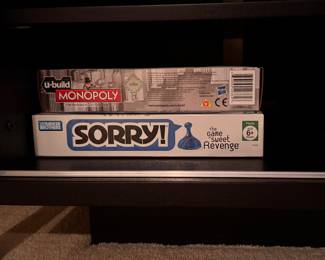 Monopoly & Sorry Board Games. 