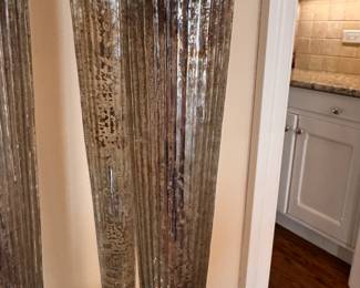 Mercury Glass Vases. Two Measures 18" H; One Measures 22" H. Photo 2 of 2. 