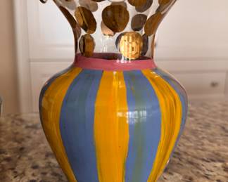 MacKenzie-Childs Circus Glass Vase with Gold Dots. Photo 1 of 2. 