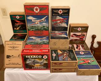 NIB Texaco collectible diecast airplanes, vehicles, and boats