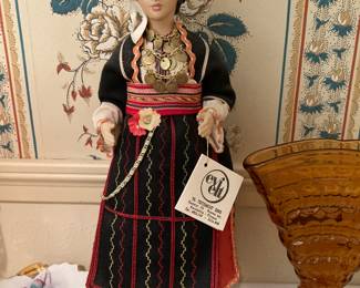 Evelt traditional Greek porcelain doll figure