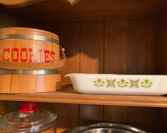 cookie jar sugar firkin, Glasbake casserole