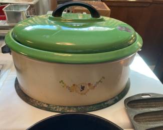 enamel electric 3-compartment food warmer 