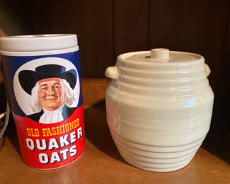 Quaker Oats and crock cookie jars