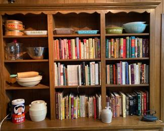cookbooks and vintage kitchenwares