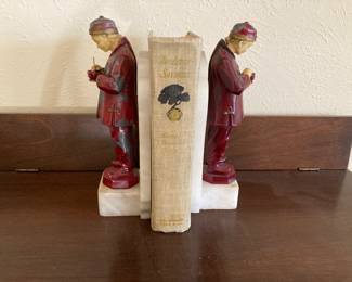 carved Asian bookends