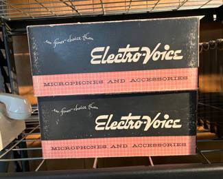 two Electro-Voice microphones