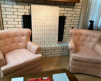 nice pale pink arm chairs, Navajo projectiles ID examples chart