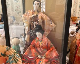 Japanese Ryukyu dolls in display