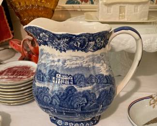 English blue-ware pitcher