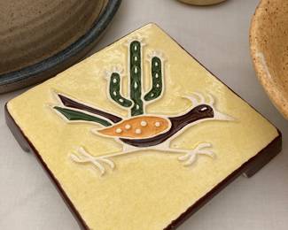 ceramic roadrunner trivet tile