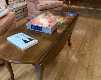 drop-leaf cocktail table, Gone with the Wind, pink arm chair, vintage sound electronics