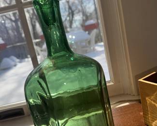 Empoli Green glass decanter (rub it hard enough and the Genie might appear!)