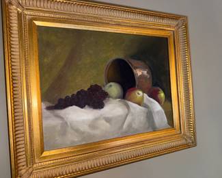 Still life,  Oil on board, looks like a newer frame