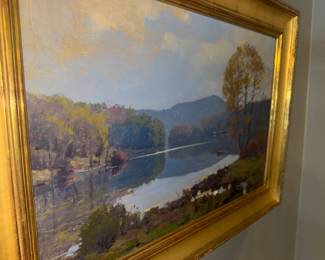 J. P. Osborne signed art John Phillip Osborne.       "Osborne paints in oil, working with subtle values and colors.  His work captures "a small moment in nature; a feeling of coming just a little closer to the grand scheme of things."  Known for his handling of light and attention to atmospheric effects, he excels in recording specific times of day, seasons, and weather conditions."