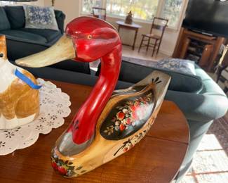 Folk art wooden duck decoy