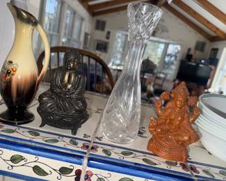 Japanese bronze Buddha + Hindu Goddess Lakshmi, just chilling.. 