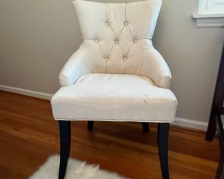 B5 - $25. Baxton Studio single side chair. 23" wide x 35" tall. Has a stain from a drink on the front - we did not try to clean.