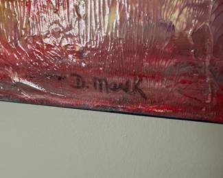 B16 - $60. Pair of 18" x 18" canvas paintings signed D. Marek