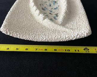 K27 - $45. MCM popcorn glaze large catch-all/ashtray. No cracks or chips. Measures 15” x 10”.