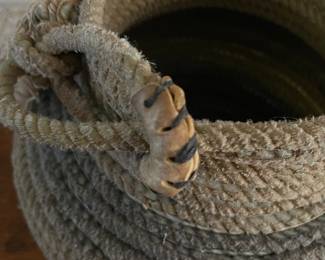 K28 - $35. Vintage Lariat rope basket.