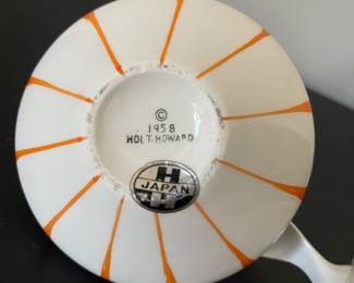 K12 - $45. Vintage Holt Howard pixie ketchup condiment jar. Spoon has been repaired but not very noticeable and blends with the natural crazing. Vibrant colors.