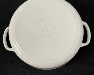 S11 - $175. Le Creuset #22 - 3.5 qt. in White. Excellent Condition. Stainless knob.