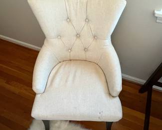 B5 - $25. Baxton Studio single side chair. 23" wide x 35" tall. Has a stain from a drink on the front - we did not try to clean.