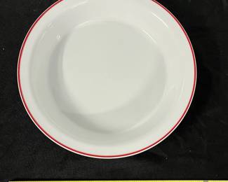 S20 - $30. "Made In" 9" Pie Plate with Red Rim.