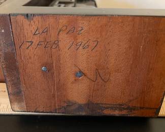 K20 - $35. pair of vintage hand carved wood bookends in an Inca/Mayan/Aztec style.