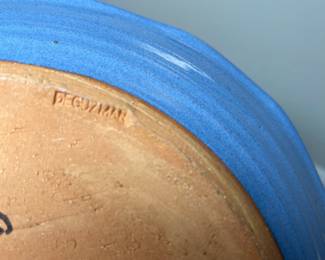 K30 - $40. Studio pottery catch all tray. Beautiful colors and signed Deguzman. Measures 10” diameter.