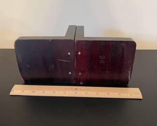 K19 - $45. Vintage MCM wood sphere bookends. Some dings noted.