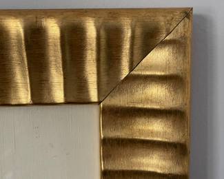 K24 - $125. Framed print of “The Flowers” by Alphonse Mucha. Art Nouveau 4 panel design with carnation, lily, rose, iris. Heavy solid wood gold frame. Measures 27”w x 23”t.