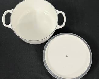 S11 - $175. Le Creuset #22 - 3.5 qt. in White. Excellent Condition. Stainless knob.