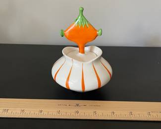 K12 - $45. Vintage Holt Howard pixie ketchup condiment jar. Spoon has been repaired but not very noticeable and blends with the natural crazing. Vibrant colors.
