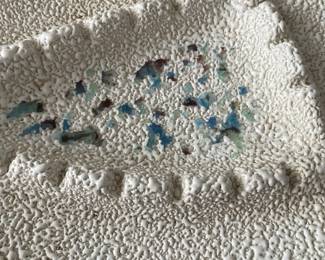 K27 - $45. MCM popcorn glaze large catch-all/ashtray. No cracks or chips. Measures 15” x 10”.